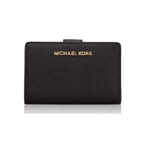 Michael Kors Black Card Holder with Gold Logo